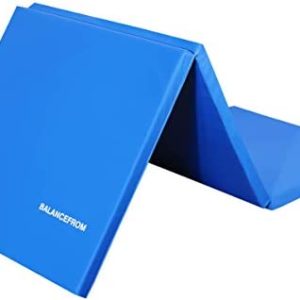 BalanceFrom 1.5" Thick Tri-Fold Folding Exercise Mat with Carrying Handles for MMA, Gymnastics and Home Gym Protective Flooring