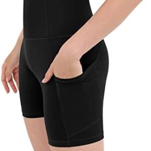 ODODOS Women's High Waist Biker Shorts with Pockets Tummy Control Workout Gym Athletic Running Yoga Shorts