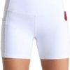 Wjustforu Biker Shorts for Women High Waist Yoga Shorts Women's Workout Running Shorts with Side Pockets - Image 2