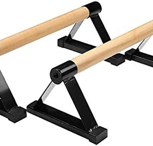 LONGTA Wooden Stretch Stand, Pushup Stands Bars Calisthenics Handstand,Non-Slip Yoga and Gymnastic Training Tool Russian Style Stretch Push-Ups Double Rod