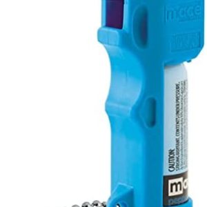 Mace Brand Pocket Pepper Spray (Neon Blue) – Accurate 10’ Powerful Pepper Spray with Flip Top Safety Cap, Leaves UV Dye on Skin – Great for Self-Defense
