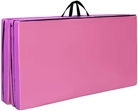 Giantex 4'x8'x2 Gymnastics Mat, Folding Anti-Tear Gymnastics Panel Mats w/Carrying Handles, Hook and Loop Fastener, Lightweight Tumbling Mat, Folding Gymnastics Mats for Fitness, Exercise - Image 7