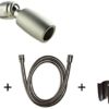 High Sierra's Solid Metal Handheld Shower Head Kit with Slip-Free Grip. Includes Handheld Shower Head, Trickle Valve, Hose with Silicone Inner Tube, and Holder. Low Flow 1.5 GPM. Brushed Nickel - Image 8