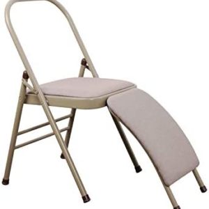 INNOLIFE Yoga Auxiliary Chair with Lumbar Back Support for Iyengar Foldable Balance Training (Grey)