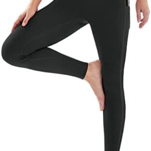 IUGA Women's Cross Waist Yoga Leggings with Pockets for Women Tummy Control Workout Leggings High Waisted Running Yoga Pants