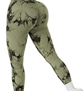 RXRXCOCO Women Seamless Scrunch Butt Leggings Contour High Waisted Yoga Pants Tummy Control Compression Workout Tights