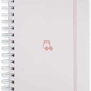 Luxe Gym Workout Log book - Fitness Journal/Planner, Daily Workout Tracker, Goal Tracking, Lift & Cardio Tracking, Weightlifting Journal, Hard Cover, Sturdy Binding, Thick Paper, 6 x 8 inches - Modern, Sleek and Easy-to-Use (Pink)