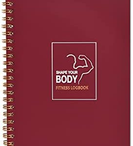 A5 Fitness Planner & Workout Logbook -18 Weeks Fitness & Nutrition Journal Planner, Workout Tracker, Exercise Log Book to Track Weight Loss, Muscle Gain, Gym, Bodybuilding Progress–Wine Red