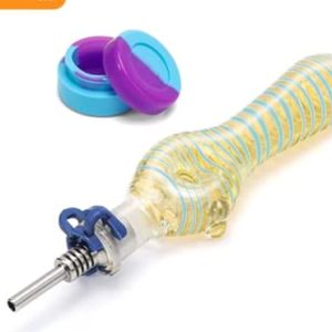 4 Pieces Pocket Glass Set, Portable 6.5" x 10 mm Glass Kit with Gift Box Reusable Glass Kit - Bubble Tea, Blue