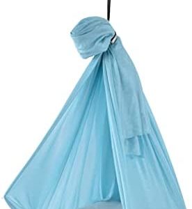 Yoga Hammock, Yoga Swing Aerial Kit Durable Elastic Transparent Adjustable Soft Blue 25KN for Aerial Yoga for Body Firming(Light blue)
