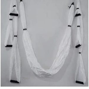 QueenLine Full Set 6 Handles Anti-Gravity Aerial Yoga Ceiling Hammock Flying Swing Trapeze Yoga Inversion Device Home Gym Hanging Belt White Russian Federation