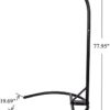 C-Shape Base Hanging Chair Hammock Stand - Powder Coated Construction for Egg Chair and Indoor/Outdoor Hammock Chairs, X-Large (Black) - Image 7