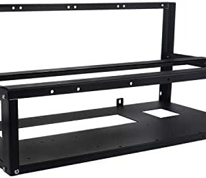 Toprema Mining Rig Frame for 6/8 GPU Steel Open Air Miner Rig Case Rack for Crypto Coin Currency Bitcoin ETH Ethereum ZCash Mining Accessories Tools - Frame ONLY