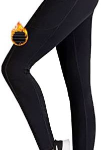 IUGA Fleece Lined Leggings with Pockets for Women Thermal Yoga Pants Winter Workout Leggings with Pockets for Women