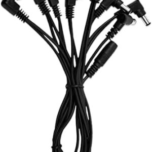 1 to 8 Way Daisy Chain Cable Guitar Effect Pedal Power Supply Splitter Cable Adapter Power Cable Black 1to8 power cords 1to8 power cords 0