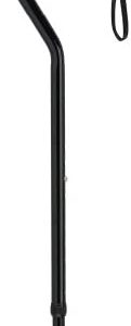 Drive Medical Adjustable Height Offset Handle Cane with Gel Hand Grip, Black