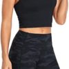 Oalka Sports Bra Womens Longline Padded Crop Tank Yoga Bras Workout Fitness Top - Image 6