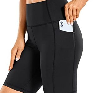 CRZ YOGA Women's Naked Feeling Biker Shorts - 4''/ 5''/ 6''/ 8''/ 10'' High Waisted Yoga Gym Spandex Shorts Side Pockets
