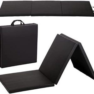 Gymnastics Mat for Kids Adults, Folding Extra Thick Tumbling Mats for Home Gym, 6’x2’ Anti-Tear Lightweight Exercise Mat with Carrying Handles, Crash Panel Mat
