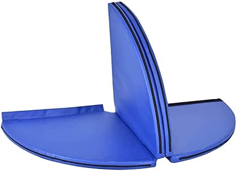Pole Dance Mat, 120 CM Round Thicken Shock Absorption Foldable Pole Dance Crash Mat, Gymnastic Yoga Stripper Fitness Exercise Beginner Safety Protection Mat,Blue,120 × 3 CM - Image 5
