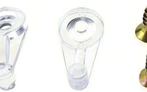 Acoeitl Plastic 4 mm Glass Retainer Clips with Screws Door Mirror Panel Transparent Partition Not Dent Sturdy Firm Grip Secure Stay Easy Screw in No Rattle for TV Cabinet Photo Frames 40Sets