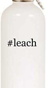 #leach - 20oz Hashtag Stainless Steel White Water Bottle with Carabiner, White