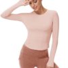 ZHENWEI Women's Yoga Tops Long Sleeve Workout T-Shirt Cross Back Sports Breathable Shirts Athletic Slim Fit Crop Top - Image 3