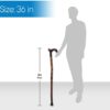 RMS Wood Cane - 36 Inches Natural Wood Walking Stick - Handcrafted Wooden Offset Cane for Men or Women (Spiral) - Image 6