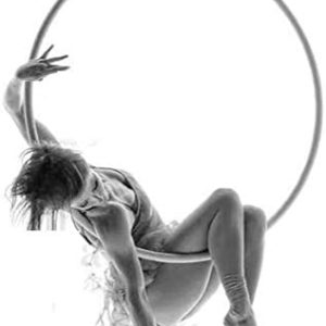 MTNAILS Aerial Hoop Lyra Rings Set 32mm Thick Single Point Circus Aerial Yoga Fitness Equipment Include Lyra, Carabiners, Swivel, and Spanset