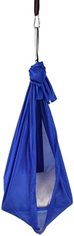 Meiyya Aerial Yoga Hammock, Transparent Yoga Swing Aerial Kit Durable Elastic Adjustable Sturdy Nylon with Daisy Chains O for Body Firming for Aerial Yoga(Sapphire)