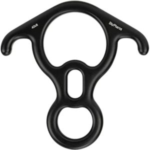 SKYPHAROS 40KN Figure 8 Descender Rescue Figure with Bent-Ear Belaying and Rappelling Gear Belay Device for Rock Climbing, Aerial Dance, Ziplining, Peak Rescue and Aerial Yoga