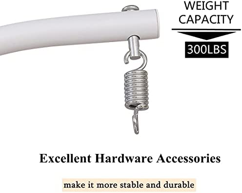 Round Base Heavy Duty Hanging Stand - Powder Coated Hammock Stand for Hammock Chair, Indoor and Outdoor (White) - Image 3