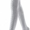 Women's Thigh High Socks Over the Knee Cable Knit Boot Socks, Long Warm Fashion Leg Warmers Winter - Image 2