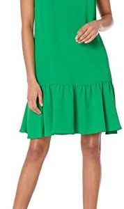 DKNY Women's Fit and Flare Trapeze, Apple Green2, 10