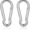 Marine Grade 316 Marked Stainless Steel Carabiner Clips, Heavy Duty Spring Snap Hooks for Gym, and Outdoor Activities - Image 2