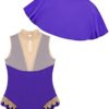 JEEYJOO Girls Ringmaster Showman Trapeze Costume Cosplay Party Fancy Dress Up Leotard with Cape Outfit Set - Image 7