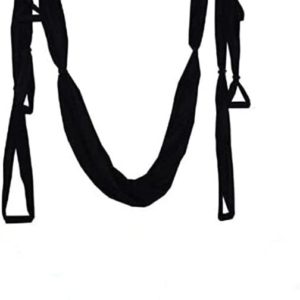 QueenLine Full Set 6 Handles Anti-Gravity Aerial Yoga Ceiling Hammock Flying Swing Trapeze Yoga Inversion Device Home Gym Hanging Belt Black China