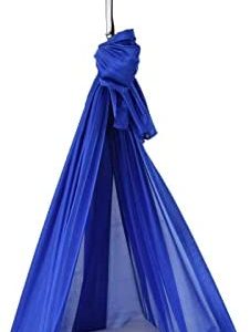 396.00g Yoga Hammock, Nylon Durable Elastic Breathable 25KN Aerial Yoga Hammock with Daisy Chains O Ring for Body Firming Aerial Yoga(sapphire)