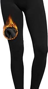 Women's Fleece Lined Leggings Thermal High Waist Tummy Control Yoga Pants Winter Slimming Workout Running Tights
