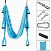 Aerial Yoga Swing Set Yoga Hammock Trapeze Sling Inversion Tool for Indoor Home Fitness with Ceiling Anchors and 2 Extensions Straps(Blue) - Image 8