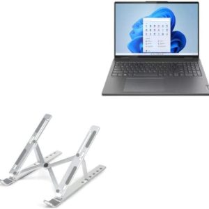 BoxWave Stand and Mount Compatible with Lenovo Yoga 7i (16 in - 82UF) (Stand and Mount by BoxWave) - Compact QuickSwitch Laptop Stand, Portable, Multi Angle Viewing Stand - Metallic Silver