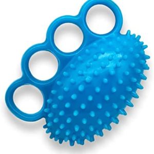 Hand Grip Strengthener with Finger Rings Soft Stretchable Spikey Ball Trainer for Finger and Hand Exercise (Blue)