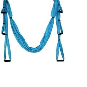QueenLine Full Set 6 Handles Anti-Gravity Aerial Yoga Ceiling Hammock Flying Swing Trapeze Yoga Inversion Device Home Gym Hanging Belt Sky Blue Poland
