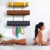 Yoga Mat Holder Wall Mount Yoga Mat Rack Storage Home Gym Accessories With 4 Hooks for Hanging Yoga Strap and Foam Roller Resistance Bands at Fitness Class or Home Gym - Image 3