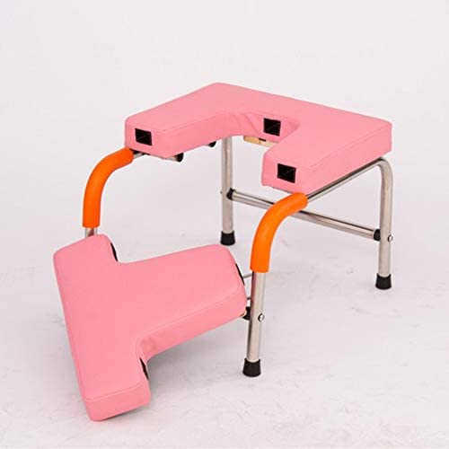 Qin Yoga Inversion Chair, Yoga Inversion Bench for Workout, Fitness and Gym with Soft Mat 150Kg Bearing (Color : Pink)