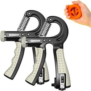Counting Hand Grip Strengthener 2 Pack,Hand Grip Strengthener with Adjustable Resistance 22-132Lbs (10-60kg), Hand Exerciser with Non-Slip Gripper, Perfect for Muscle Building and Injury Recovery for Athletes