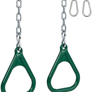 Swing Set Stuff Trapeze Rings and Chains with SSS Logo Sticker, Green