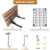 Yoga Mat Holder Wall Mount, Yoga Mat Storage Rack with 8 Detachable Stands, Adjustable Wall Organizer with Wood Floating Shelf & 4 Hooks for Hanging Foam Roller and Resistance Band at Home Gym - Image 8