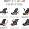 Crampons Ice Cleats Traction Snow Grips for Boots Shoes Women Men Kids Anti Slip 19 Stainless Steel Spikes Safe Protect for Hiking Fishing Walking Climbing Mountaineering - Image 6
