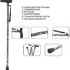 LIXIANG Walking Cane, 5-Level Folding Walking Cane for Men Women Lightweight Adjustable Portable Hand Walking Stick - Balancing Mobility Aid - Sleek Comfortable T Handles (APurple Floral Printing) - Image 3